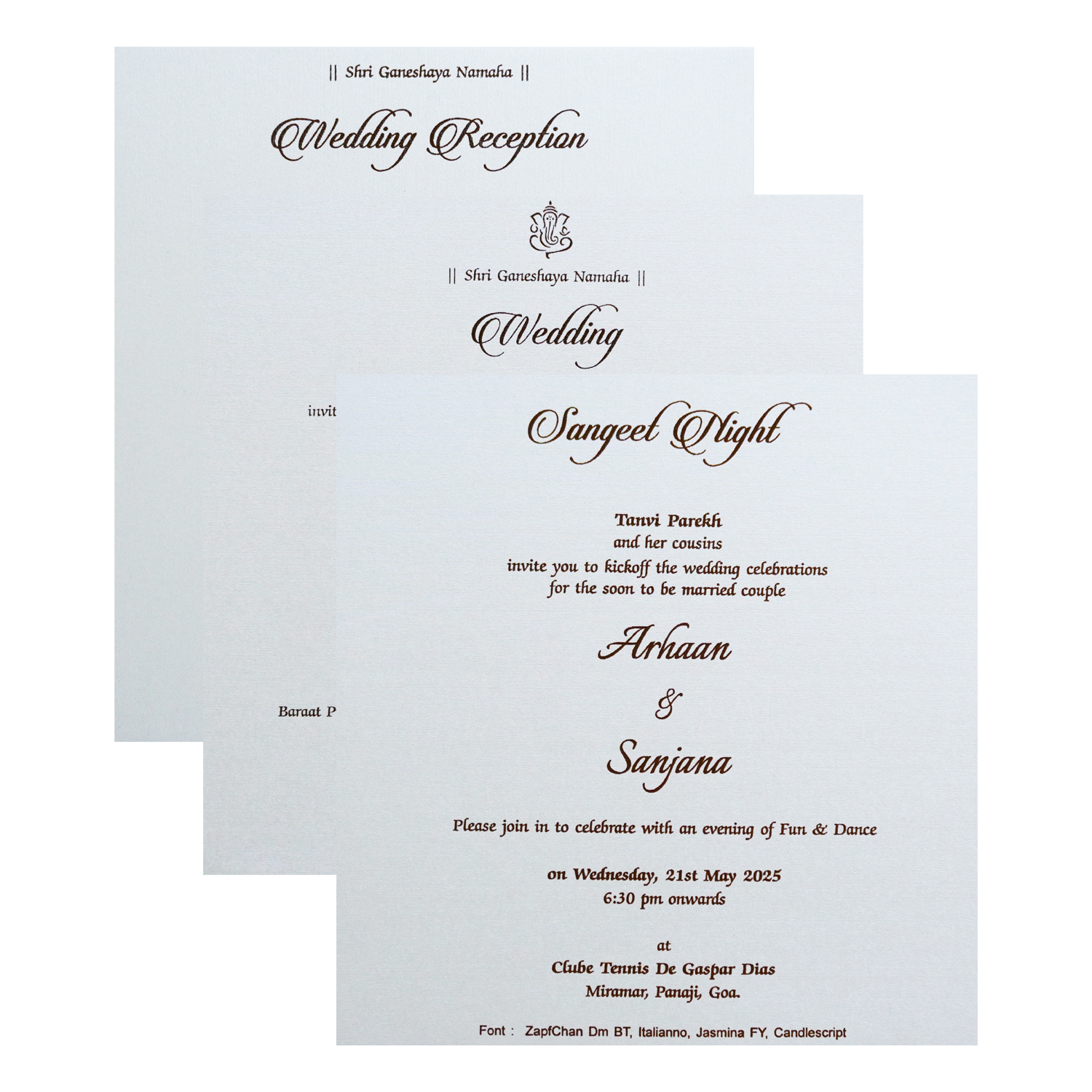 Creamy White Padded Invitation-King of Cards