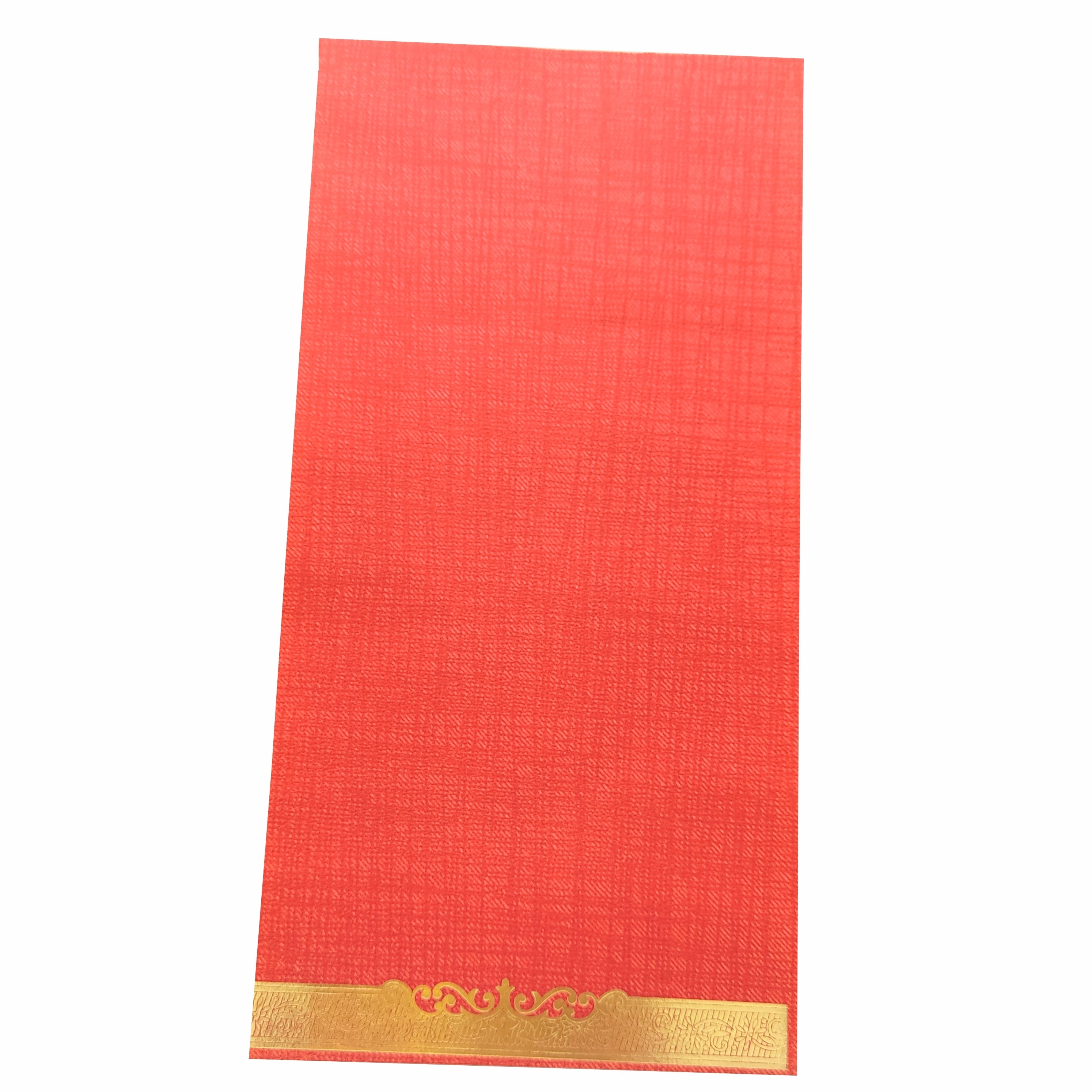 red kadhi colour single sheet invitation card-King of Cards