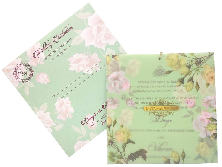 Pastel Green Invitation Card-King of Cards