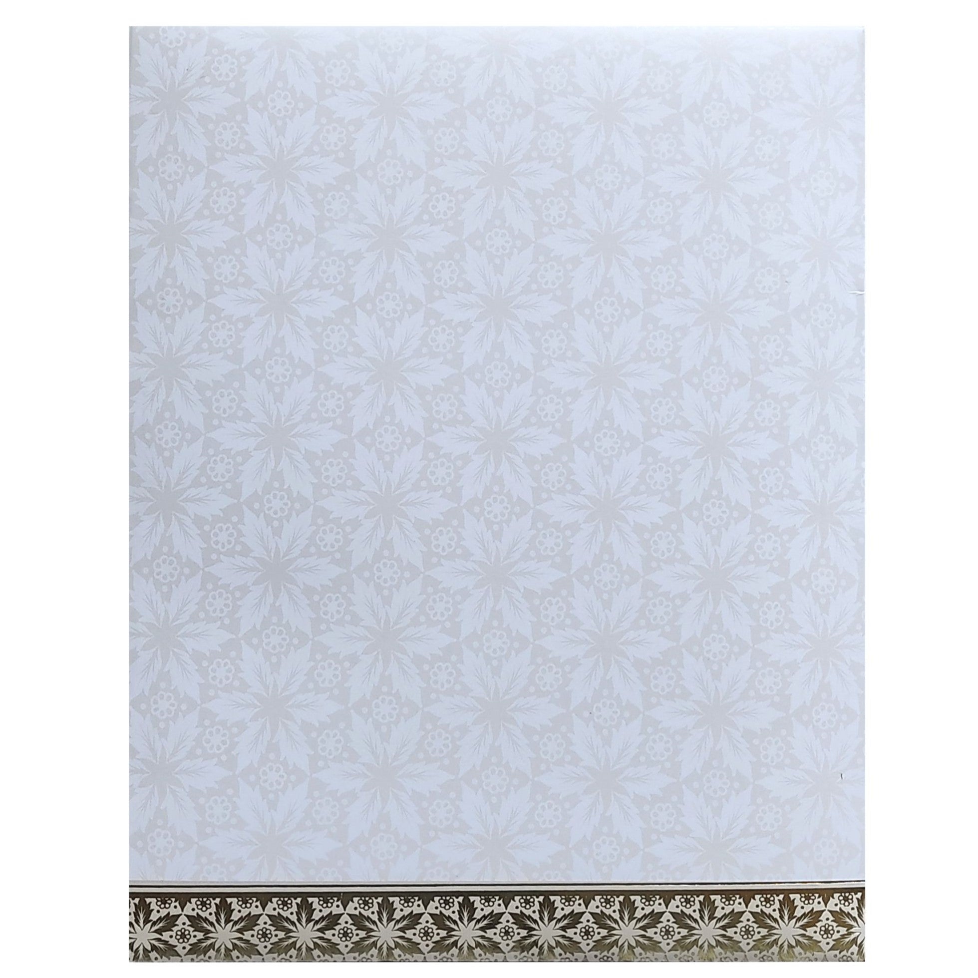 White Ganesha Gold Embossed Wedding Card-KNJS2078