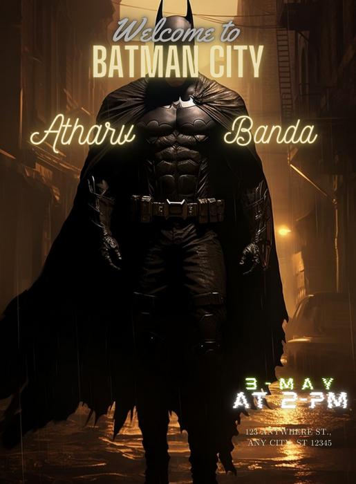 Batman Superheroes Invitation-AASHI005