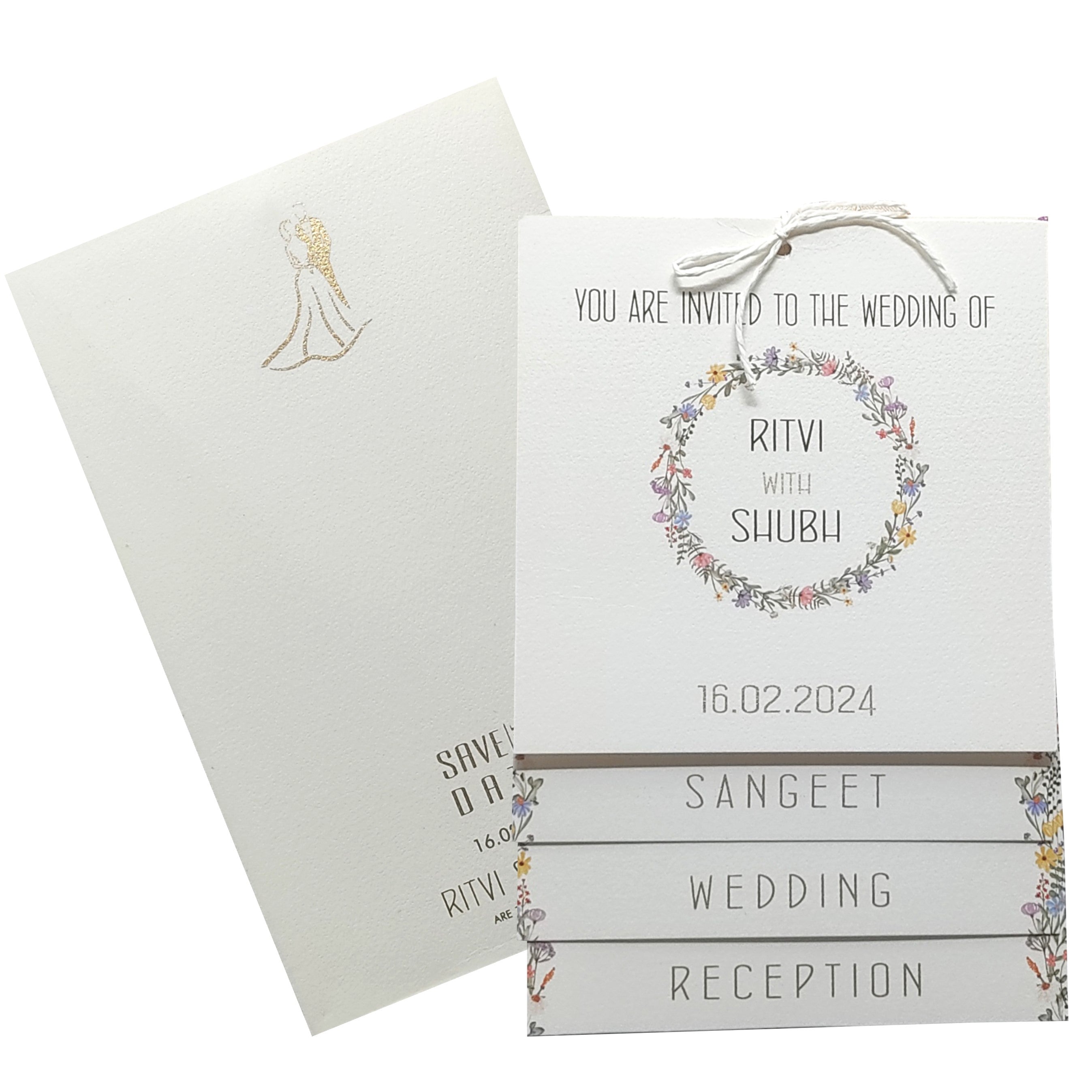 Grey Floral Design Invitation Card-KRC29370