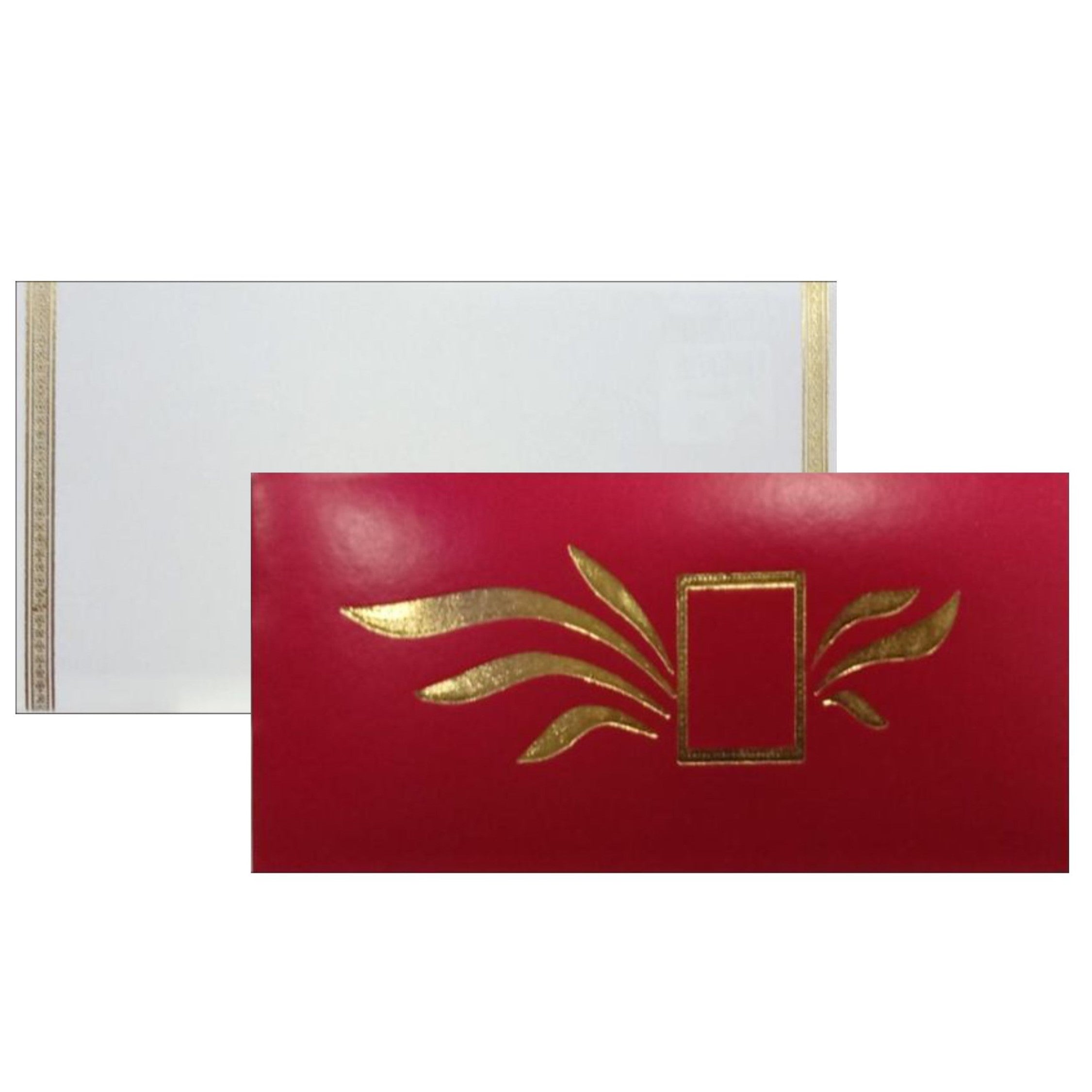 Royal Red Shading With Gold Foiling Blossom Personal Wedding Card - KNHM817R-King of Cards