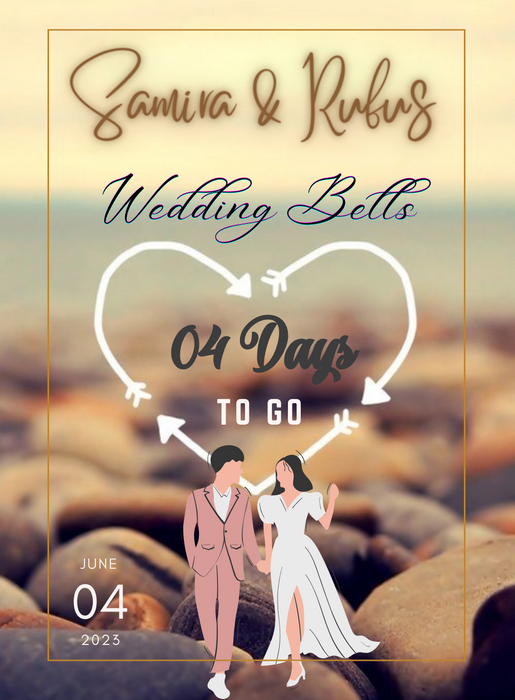 Beach Pebble Countdown Invitations-AACDI019