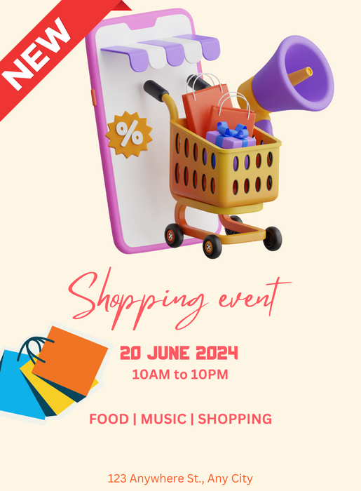 Beige Bag Shopping Event Invitation-AASHE008