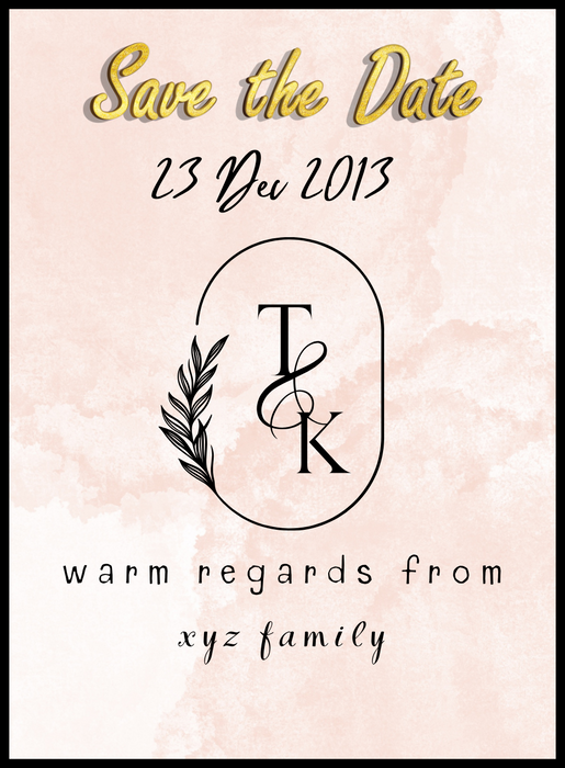 Beige Stem Save The Date Invitation-AASTD020