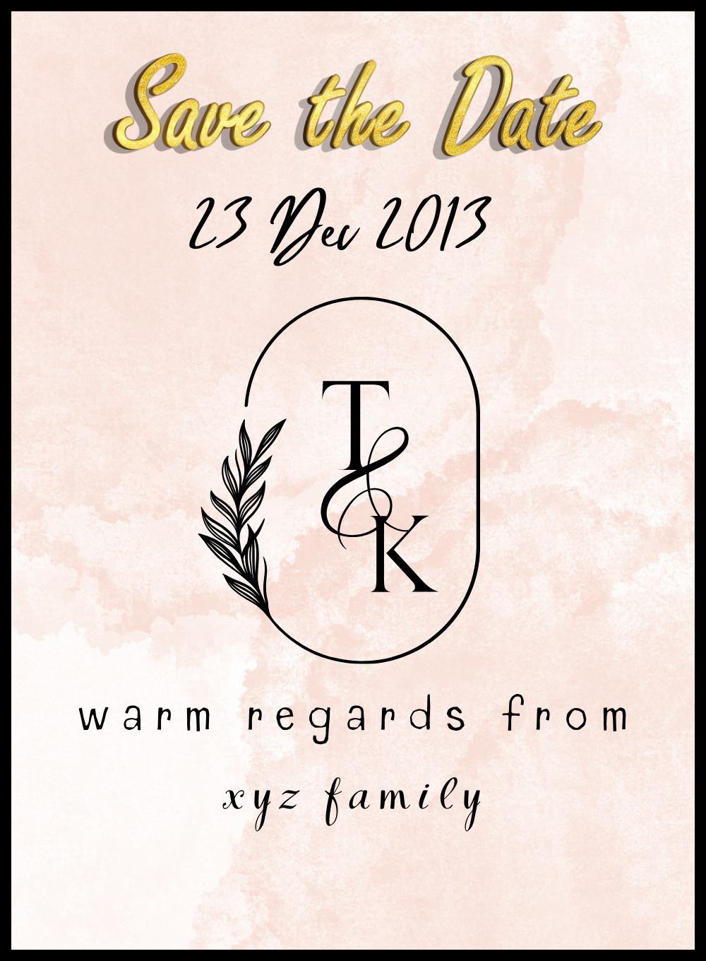 Beige Stem Save The Date Invitation-King of Cards