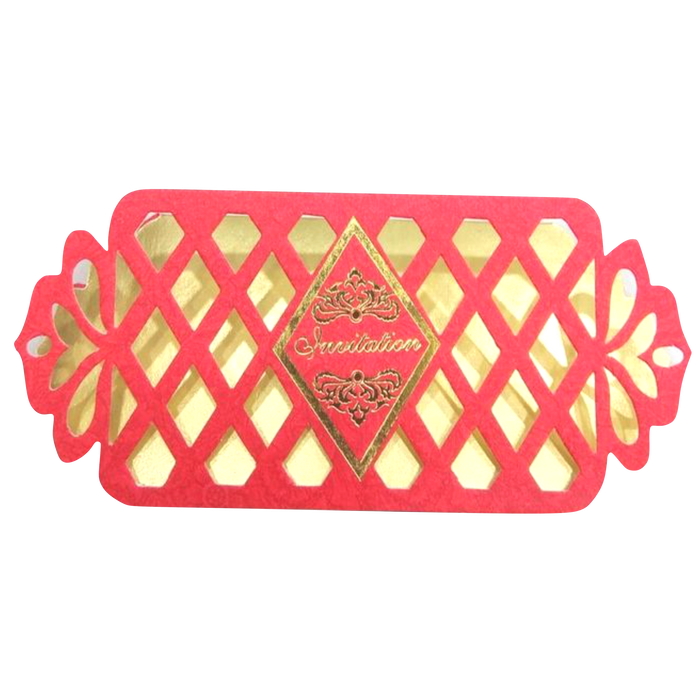 Charming Cut Design With Red Shaded Wedding Card - KNKSP729-King of Cards