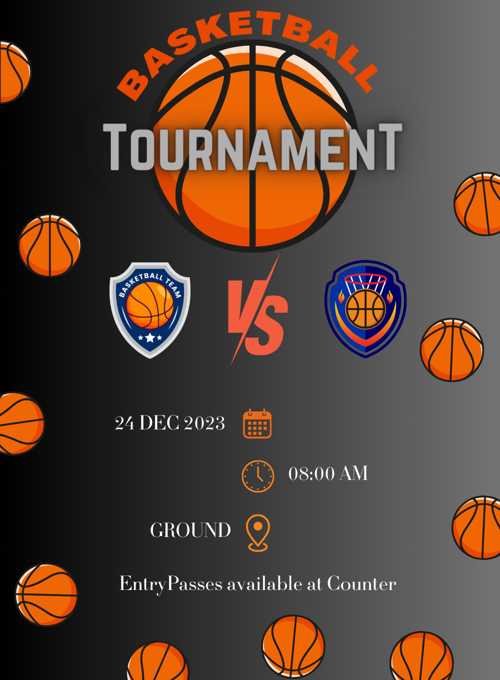 Black Balls basketball Invitation-King of Cards