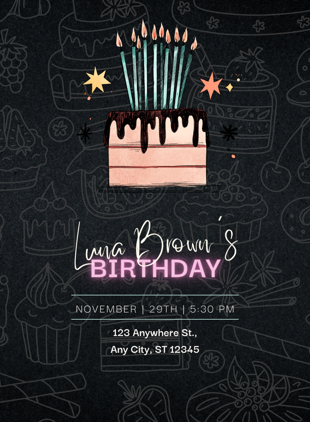 Black Candle Cake & Sweets-King of Cards