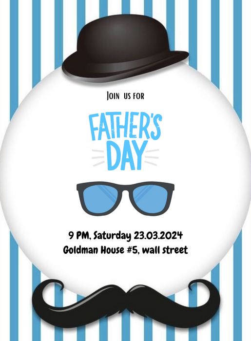 Black Hat Fathers day Invitation-AAFAT009