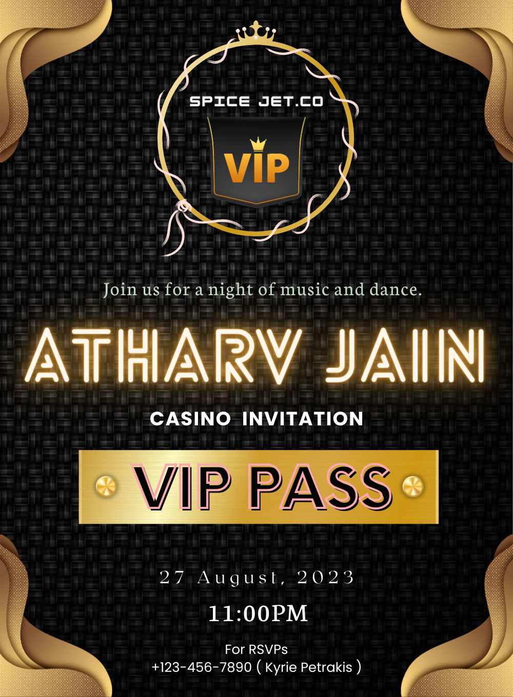 Black Pass VIP Event Invitation-AAVET005