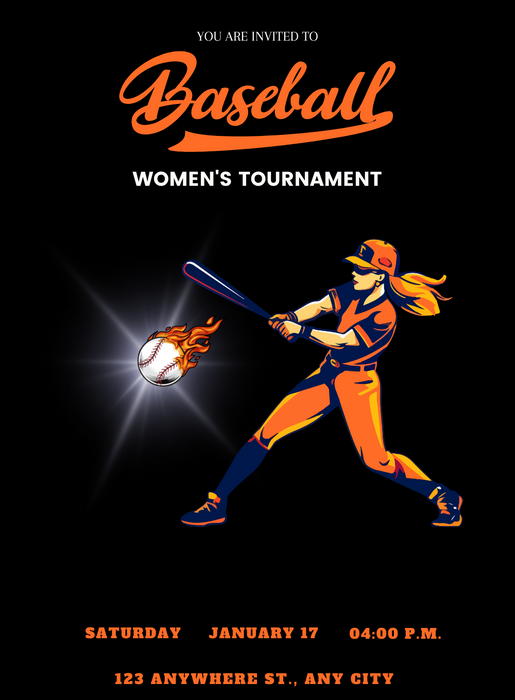 Black Power baseball Invitation-AABAS011