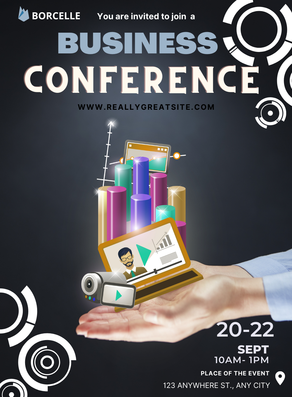 Blue Business Conference Invitation-AACON005