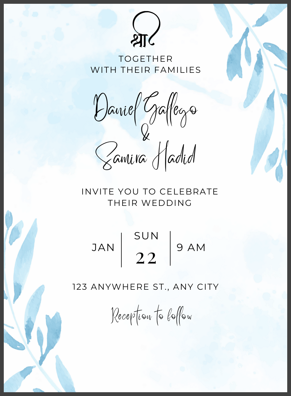 Blue Elements Rajasthani Wedding Invitation-King of Cards