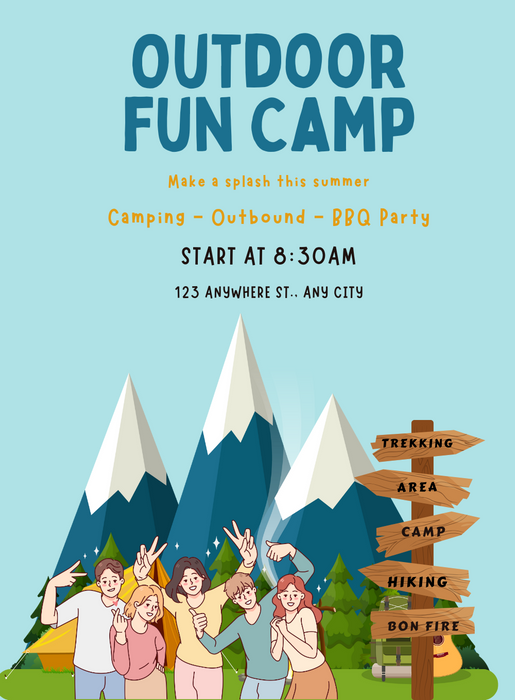 Blue Fun Outdoor Fun Invitation-AAOUT007