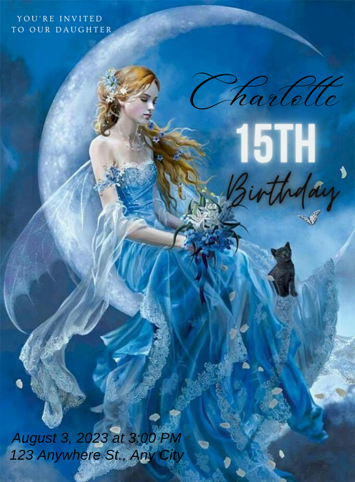 Blue Moon Princess & fairytail Invitation-AAPAF006