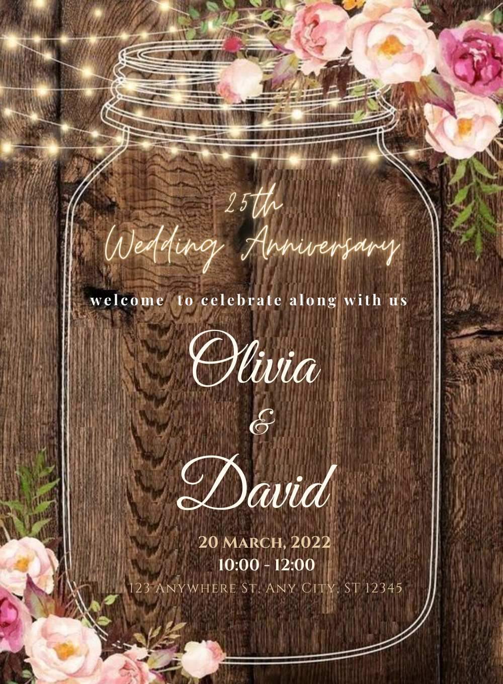 Brown Mason Jar Anniversary Party-King of Cards