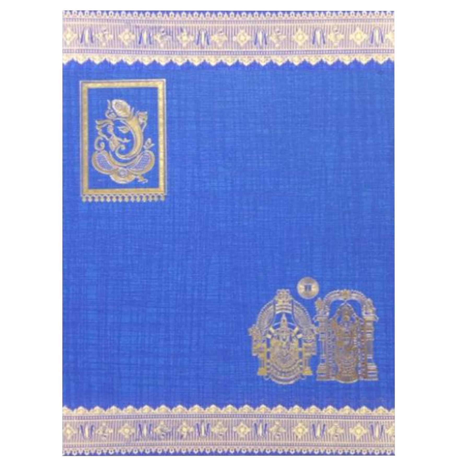 Blue Balaji Padmavathi Invitation Card-KNK50110