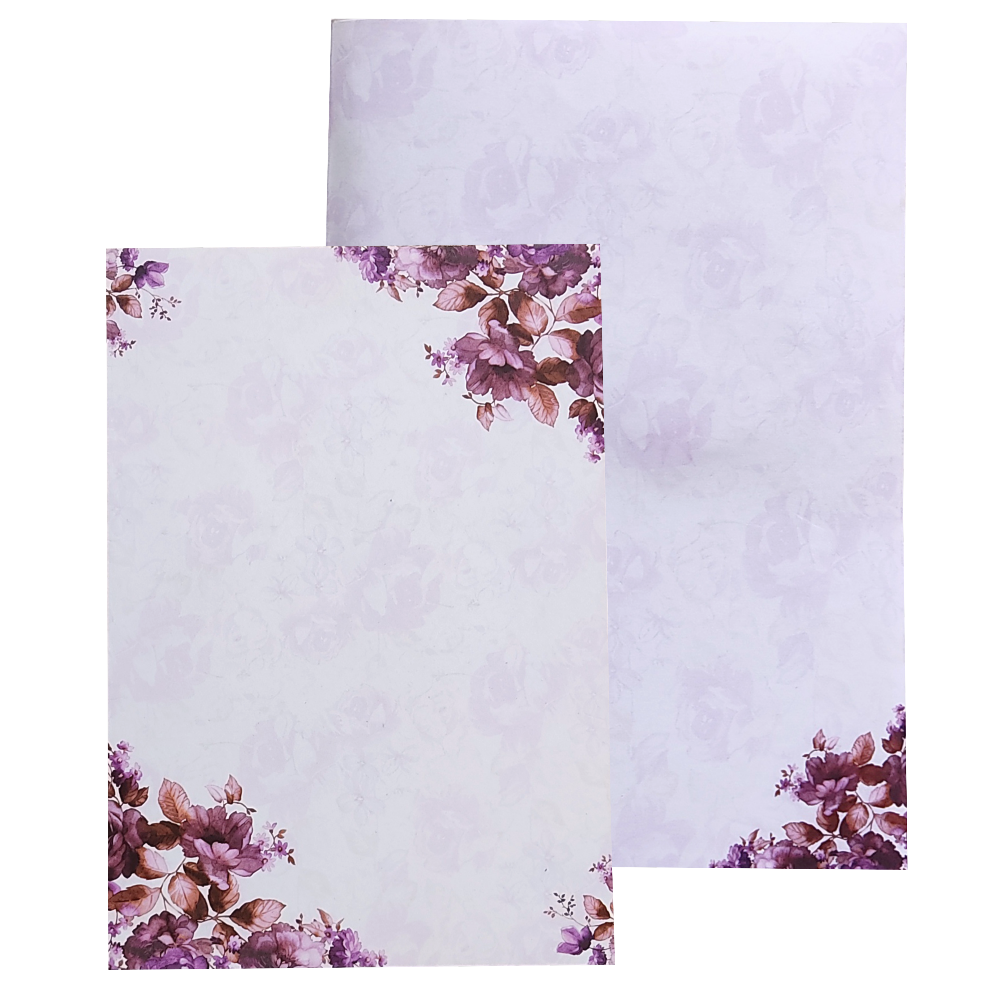 Violet Prince Paper Print Floral Wedding Card In Offset Printing-KNPP680V