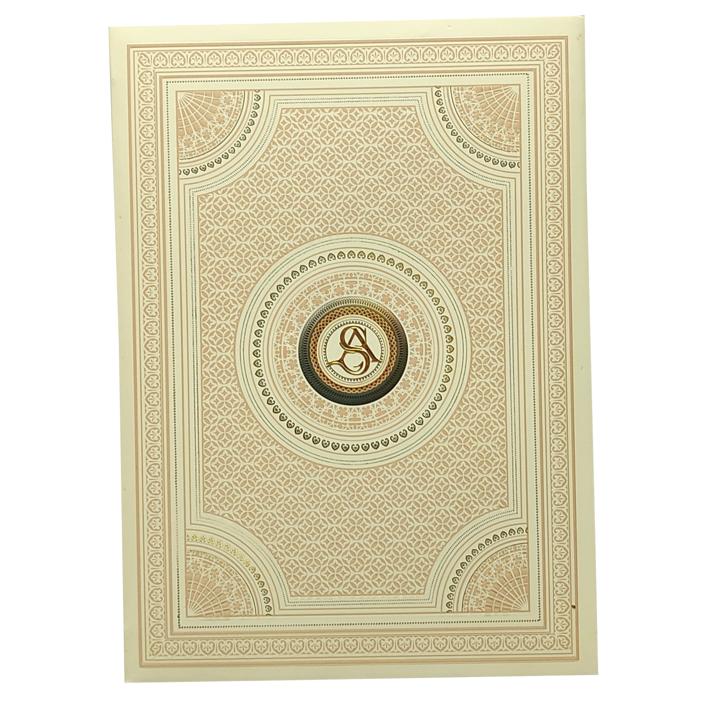 Cream Premium Padded Wedding Card-KBM04450