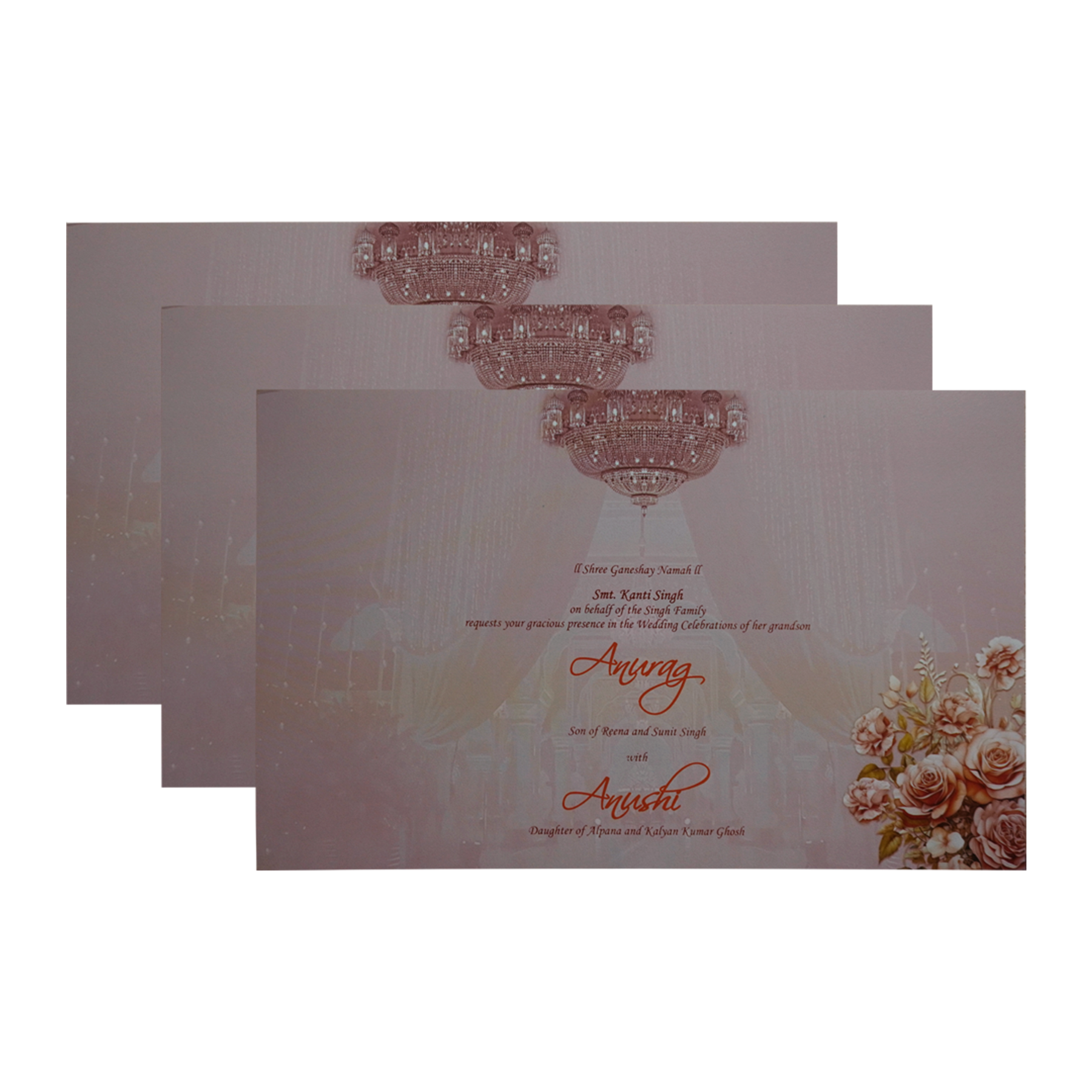 Cream Premium Padded Wedding Invitation-KPR24160