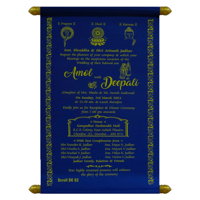 Dark Blue Scroll Card-King of Cards