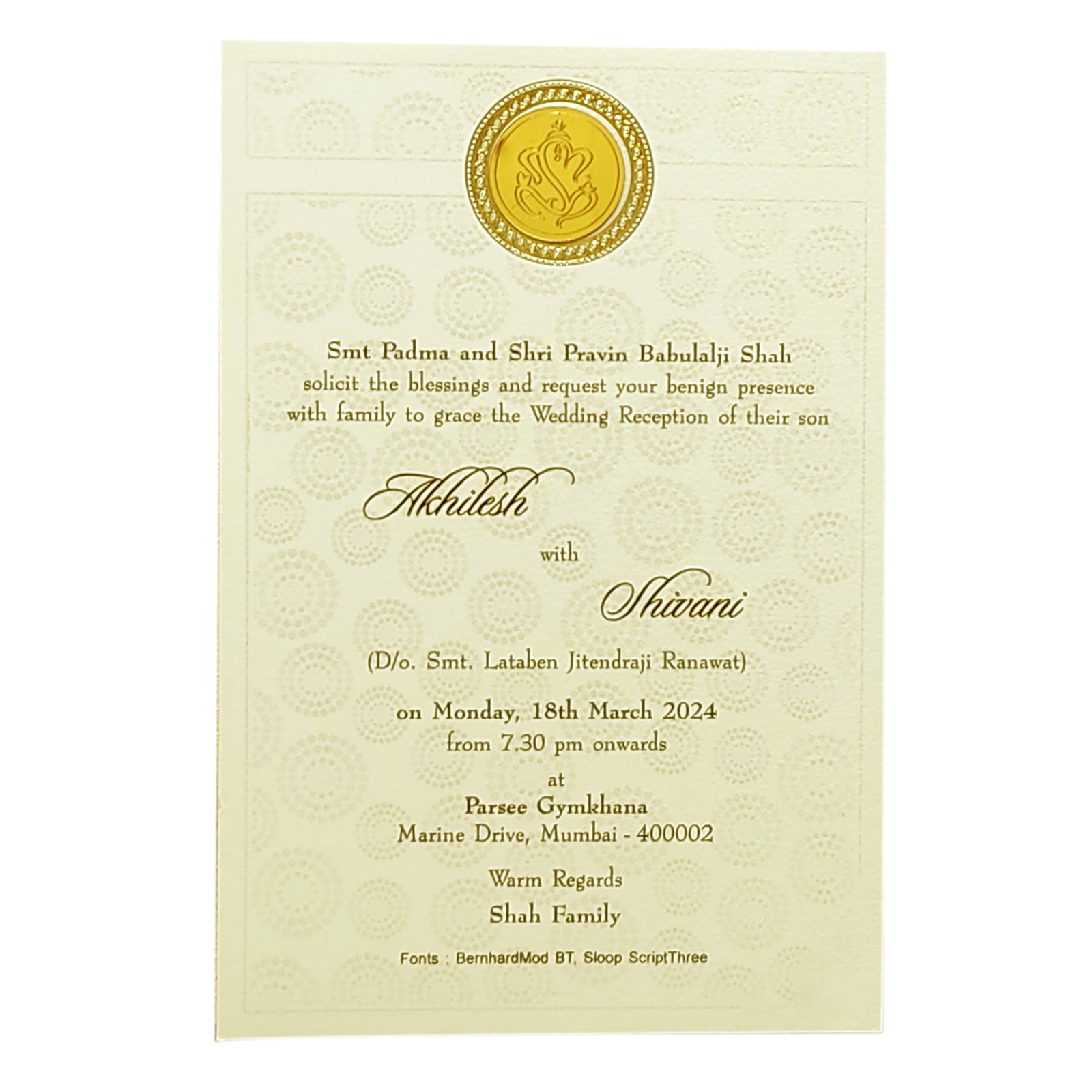 Ivory White Single Sheet Invitation-KRCS6361