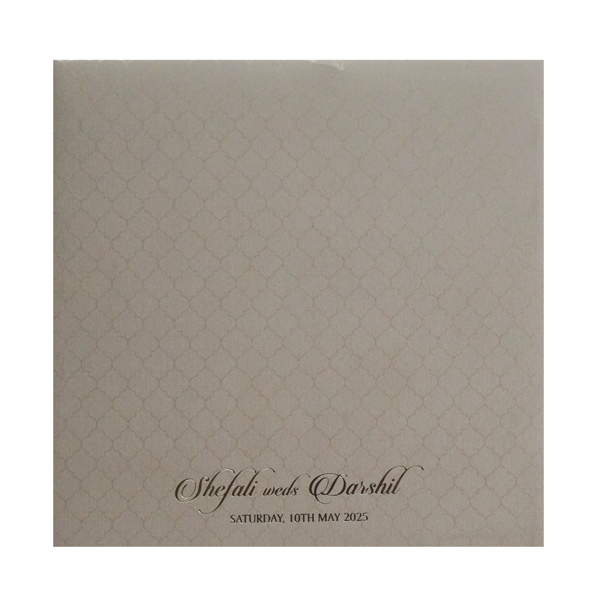 Light Brown Embossed Padded Invitation Card-King of Cards