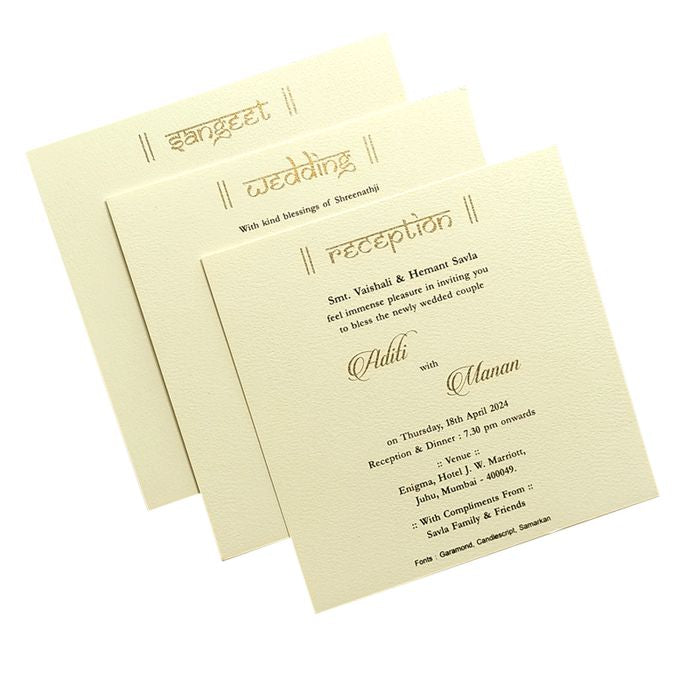 White Embossed Box Invitation Card-King of Cards