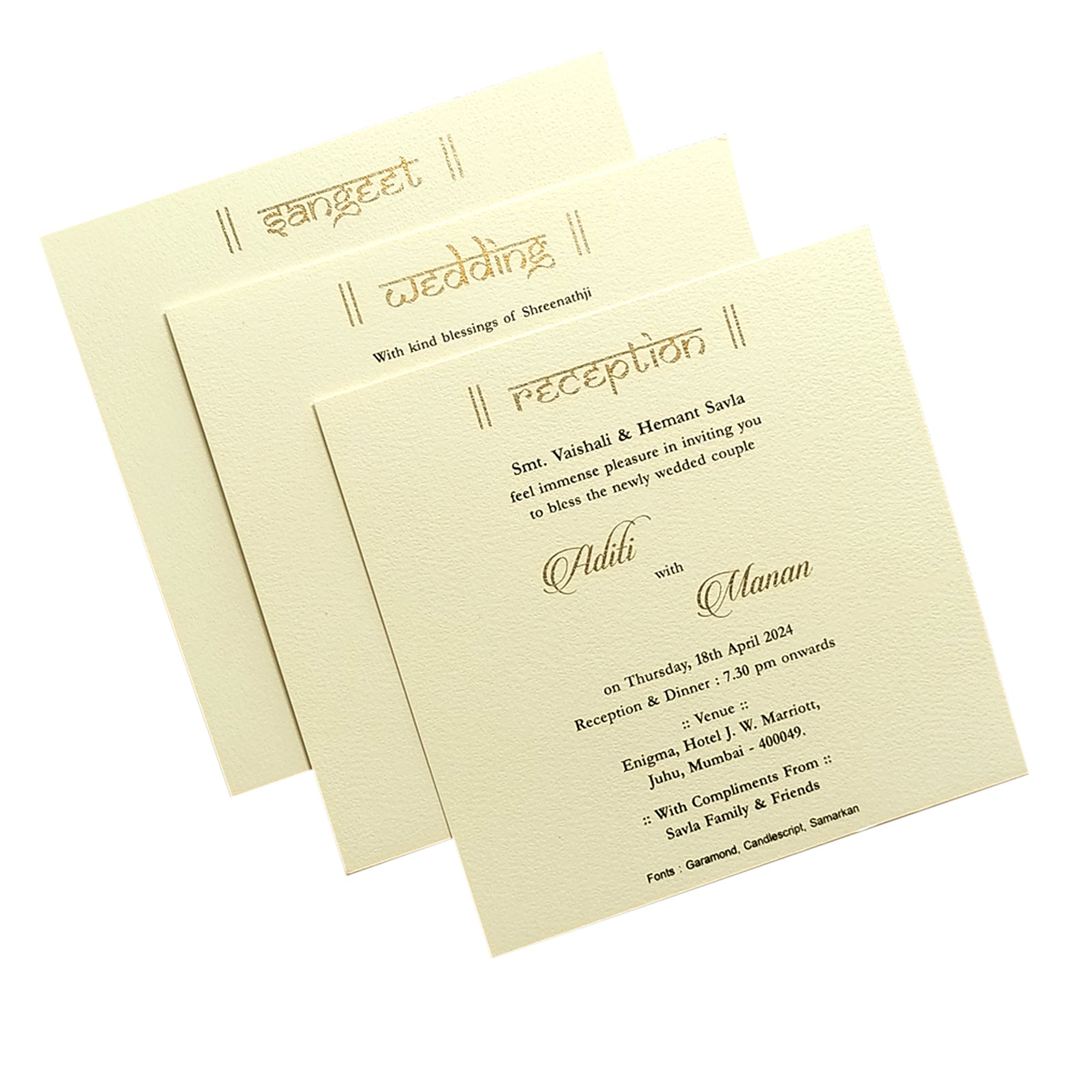 White Embossed Box Invitation Card-KRC29272