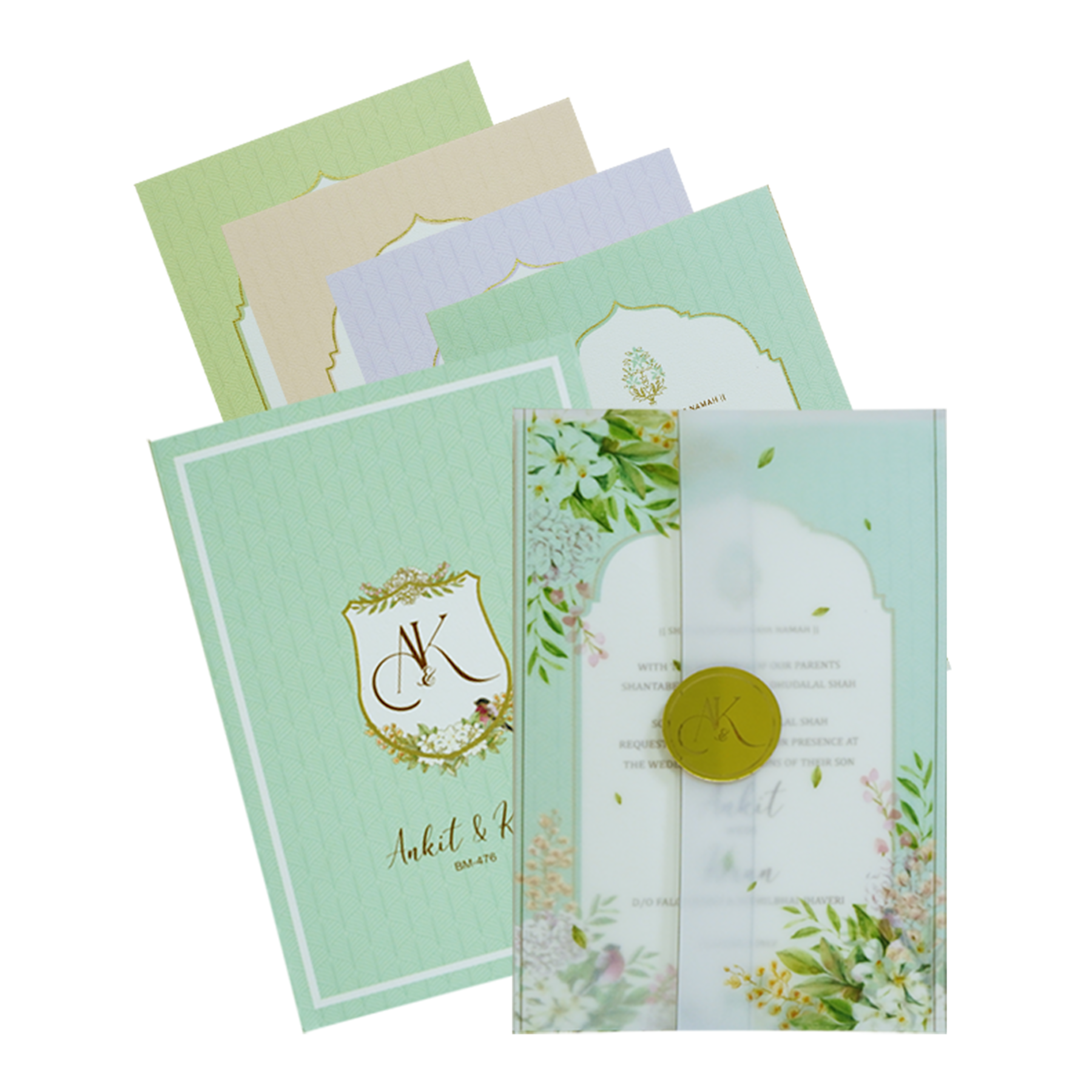 Make your event special with our exclusive Green Tracing Sheet Wedding Invitation Card Order now! ?WhatsApp Support ?Express Delivery