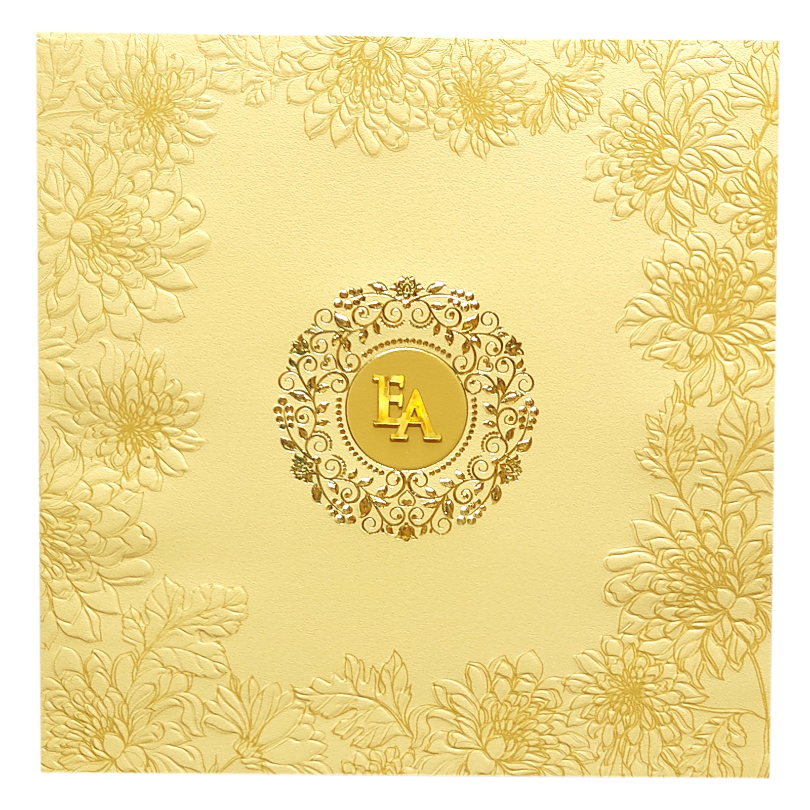 Khaki Brown Floral Box Marriage Card-King of Cards