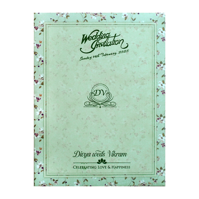 Green Floral Nameplate Door Invitation Card-King of Cards