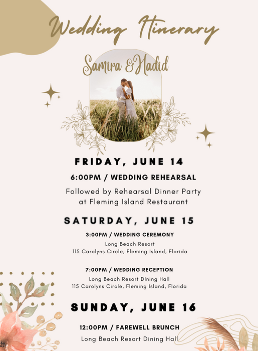 Colorful Love Wedding Itenary Invitation-King of Cards