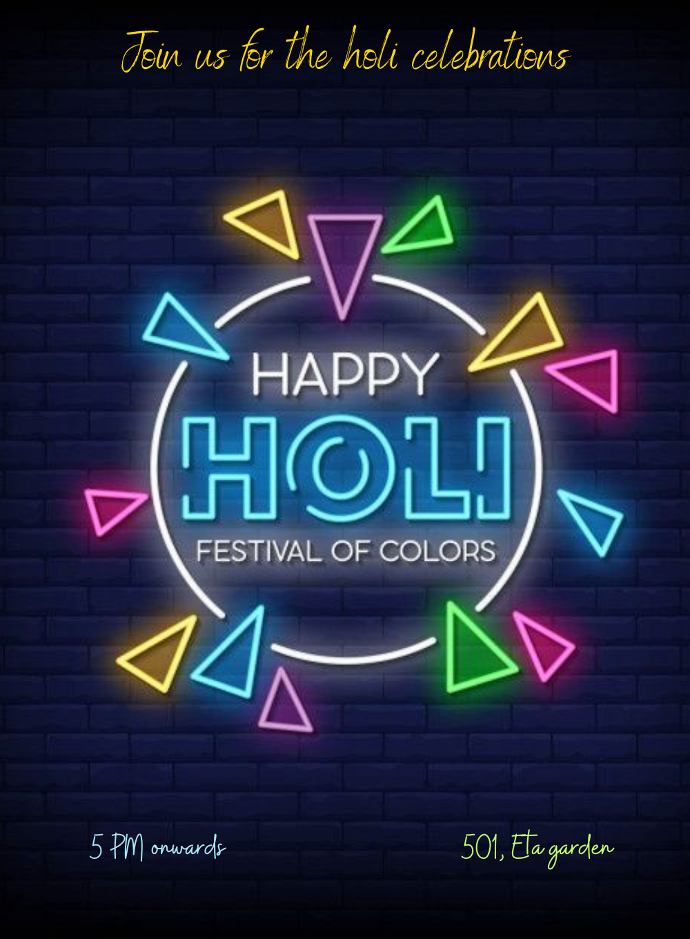 Colorsplash Holi Invitation-AAHOL005