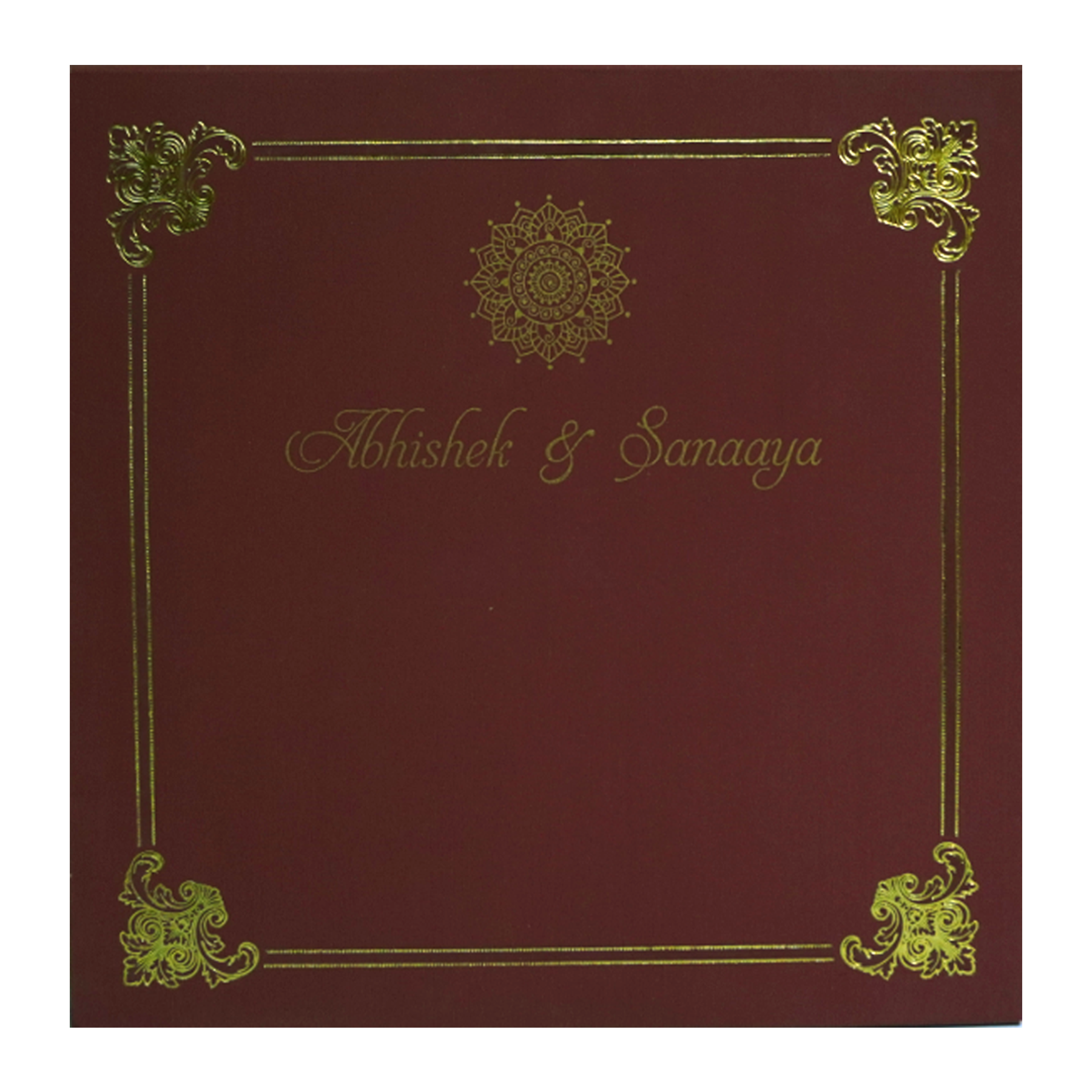 Dark Red Floral Box Wedding Card-King of Cards