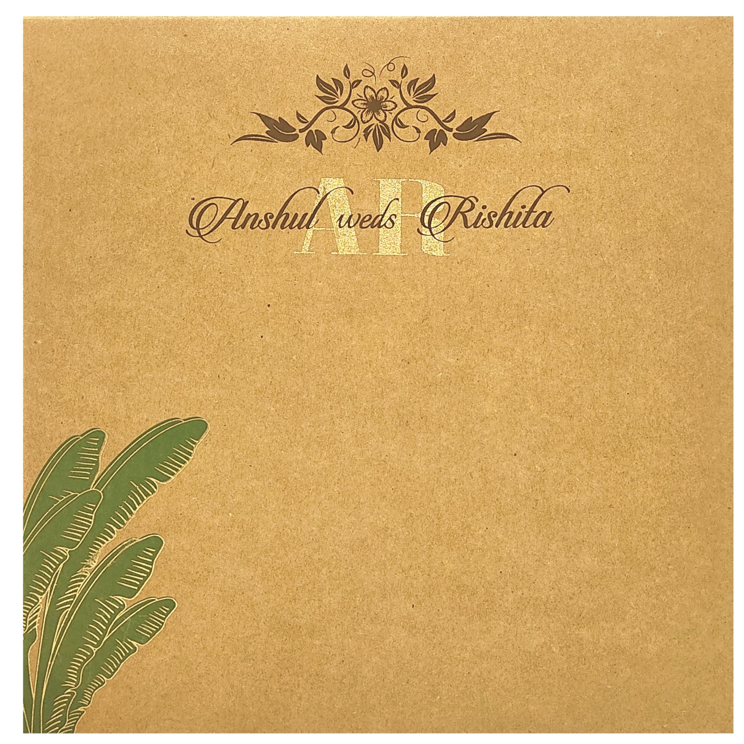 Kakhi Brown Wedding Card-KRC27470