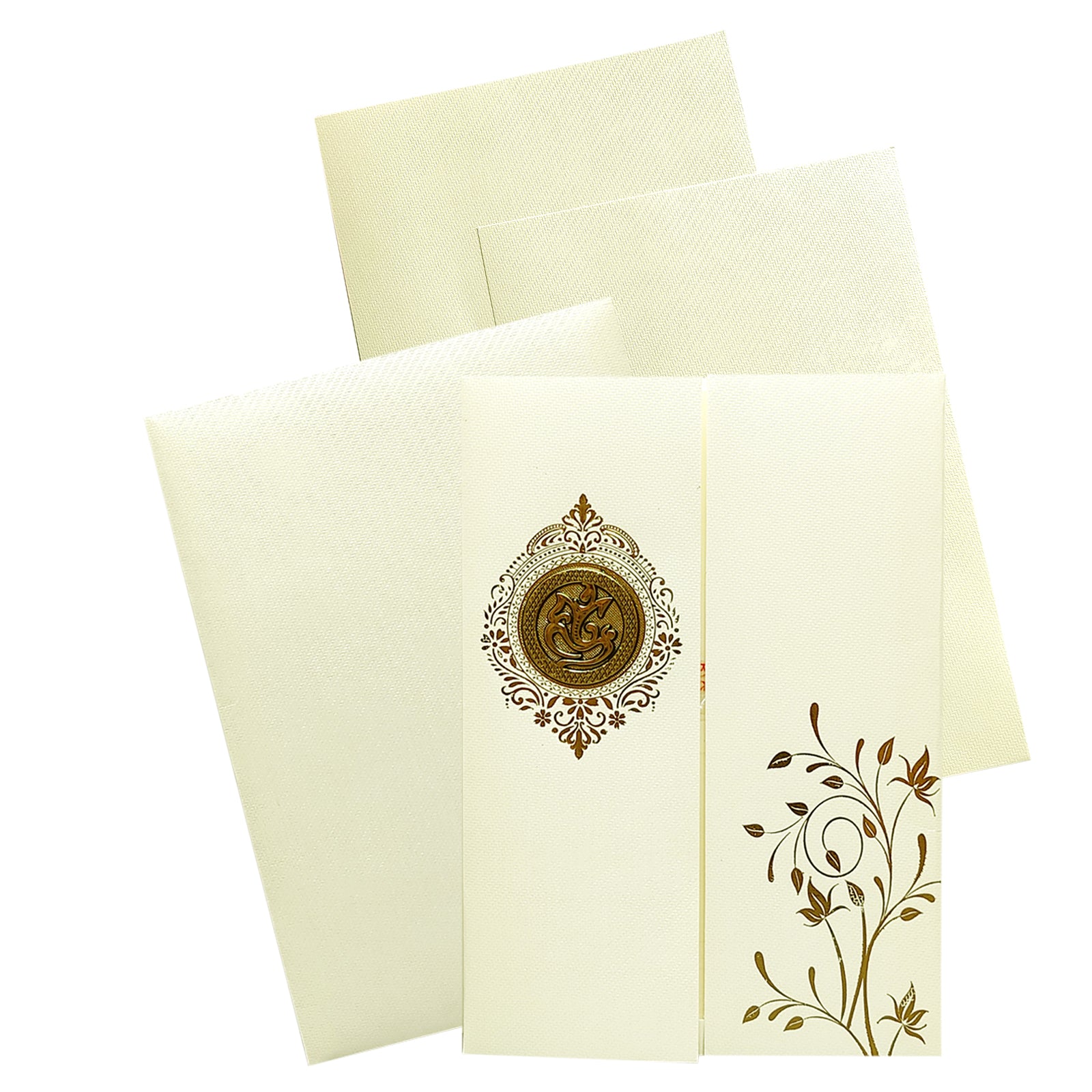 White Ganesha Door Invitation Card-King of Cards