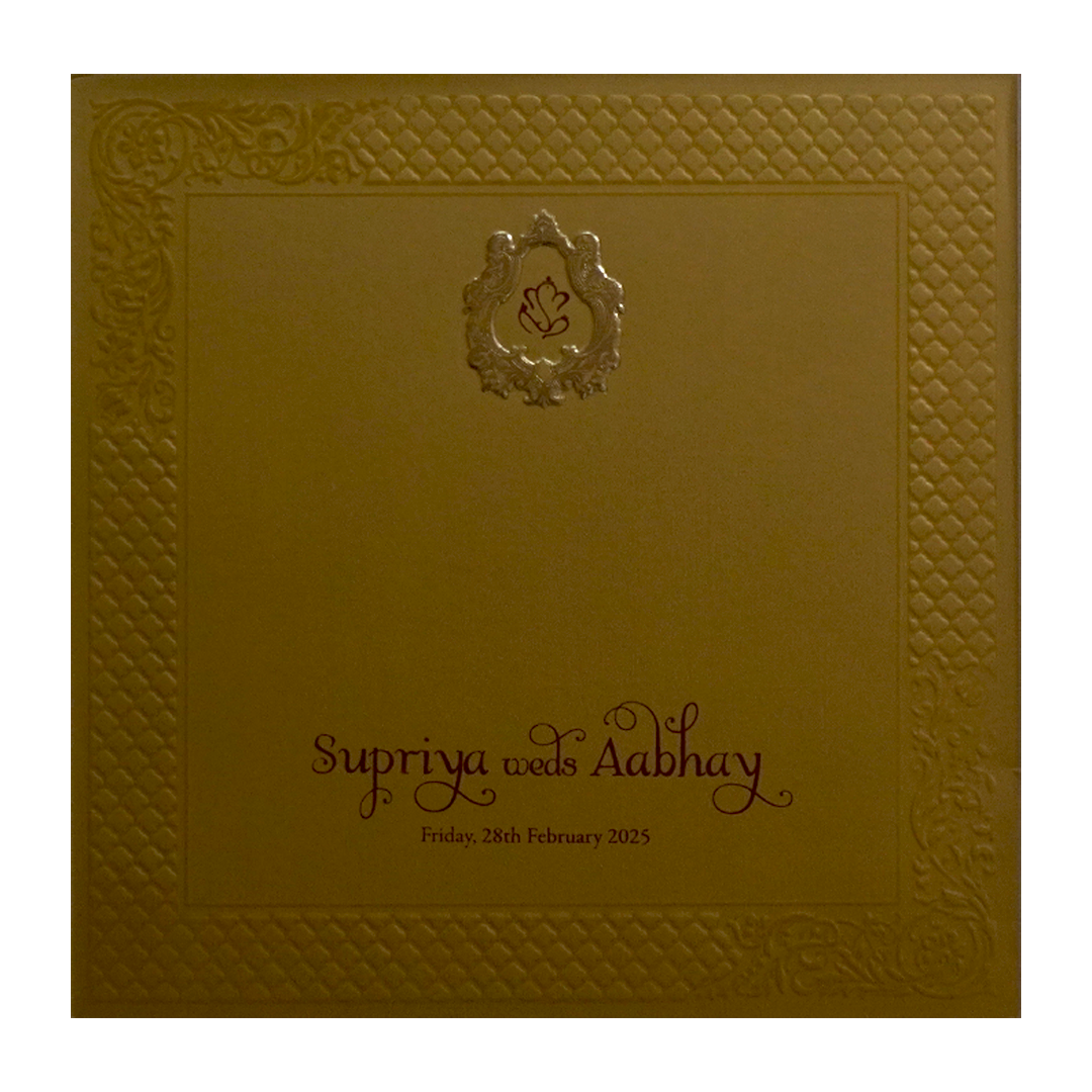 Golden Pattern Marriage Card-KPR09090