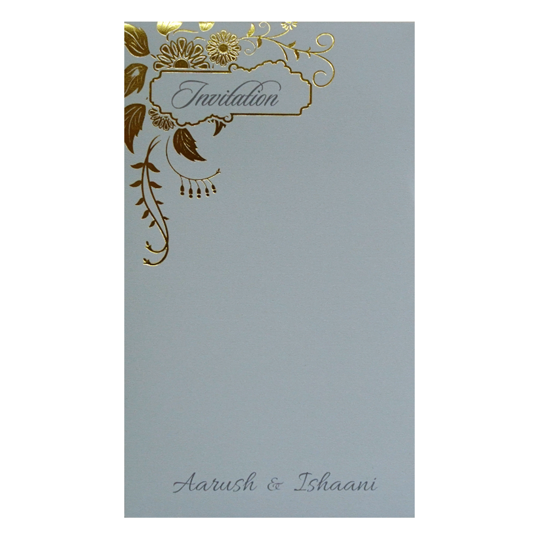 Grey Floral Single Sheet Card-KRCS7181