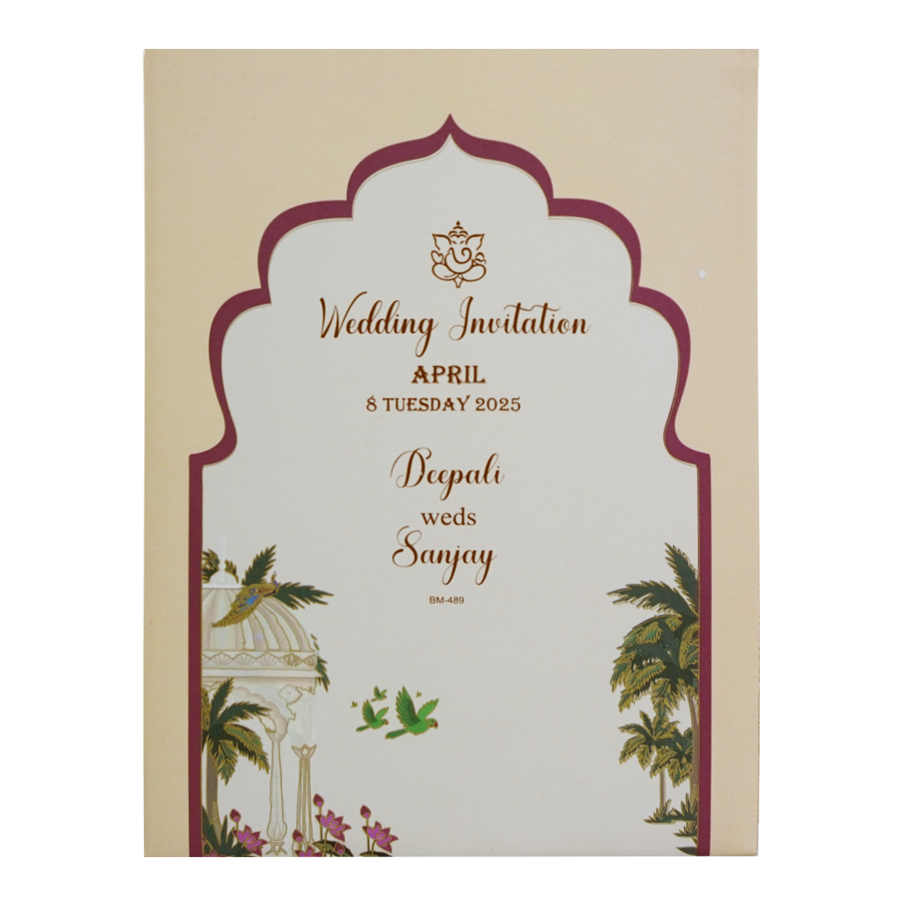 Cream Pattern Design Wedding Invitation-King of Cards
