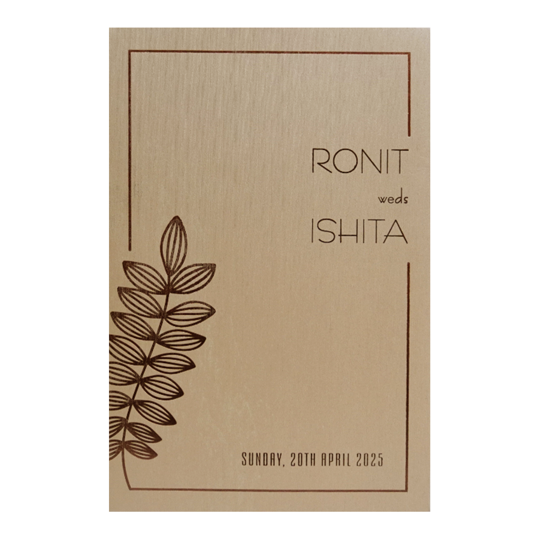 Peach Single Sheet Invitation Card-KRCS7212