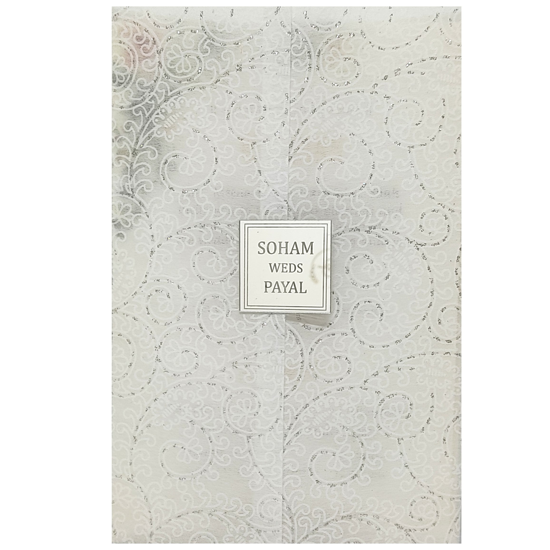 White Floral Invitation Card-KRC28400