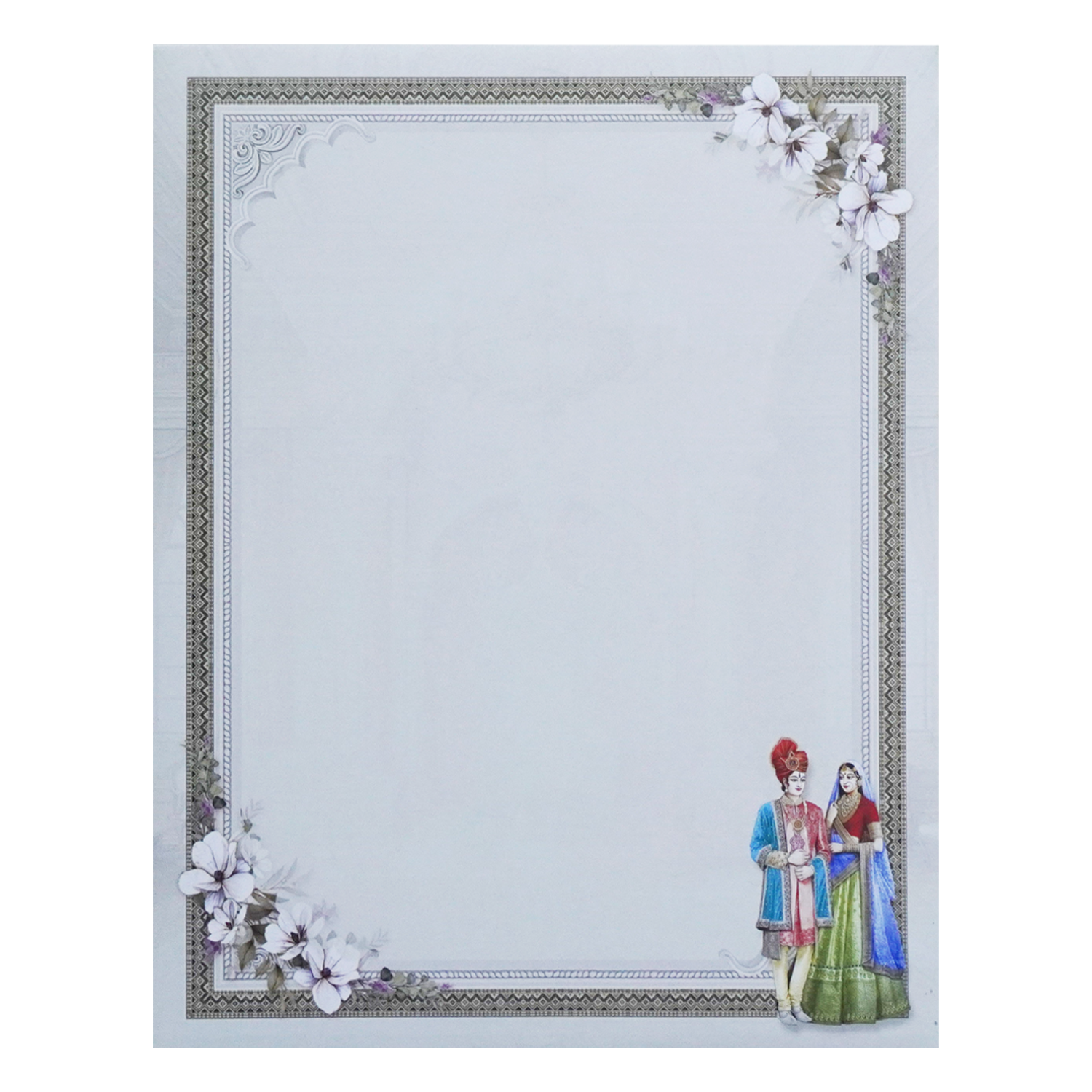 Grey Bride Groom Nameplate Box Wedding Card-KNKN6312