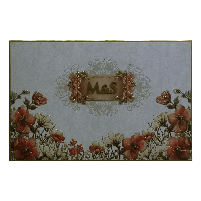 Grey Premium Embossed Invitation Card-King of Cards