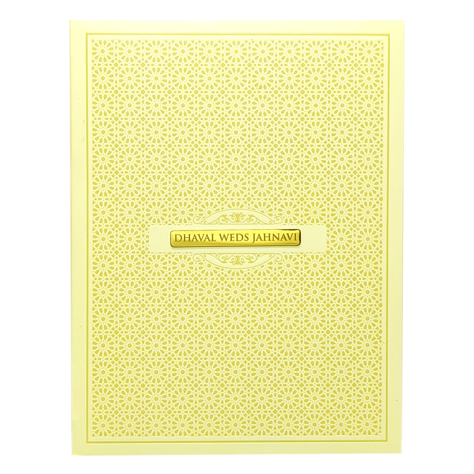 Yellow Pattern Designs Wedding Card-KBM04490