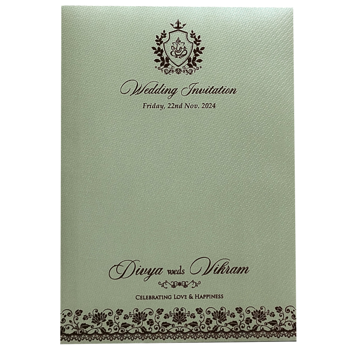 Green Texture Single Sheet Invitation Card-King of Cards