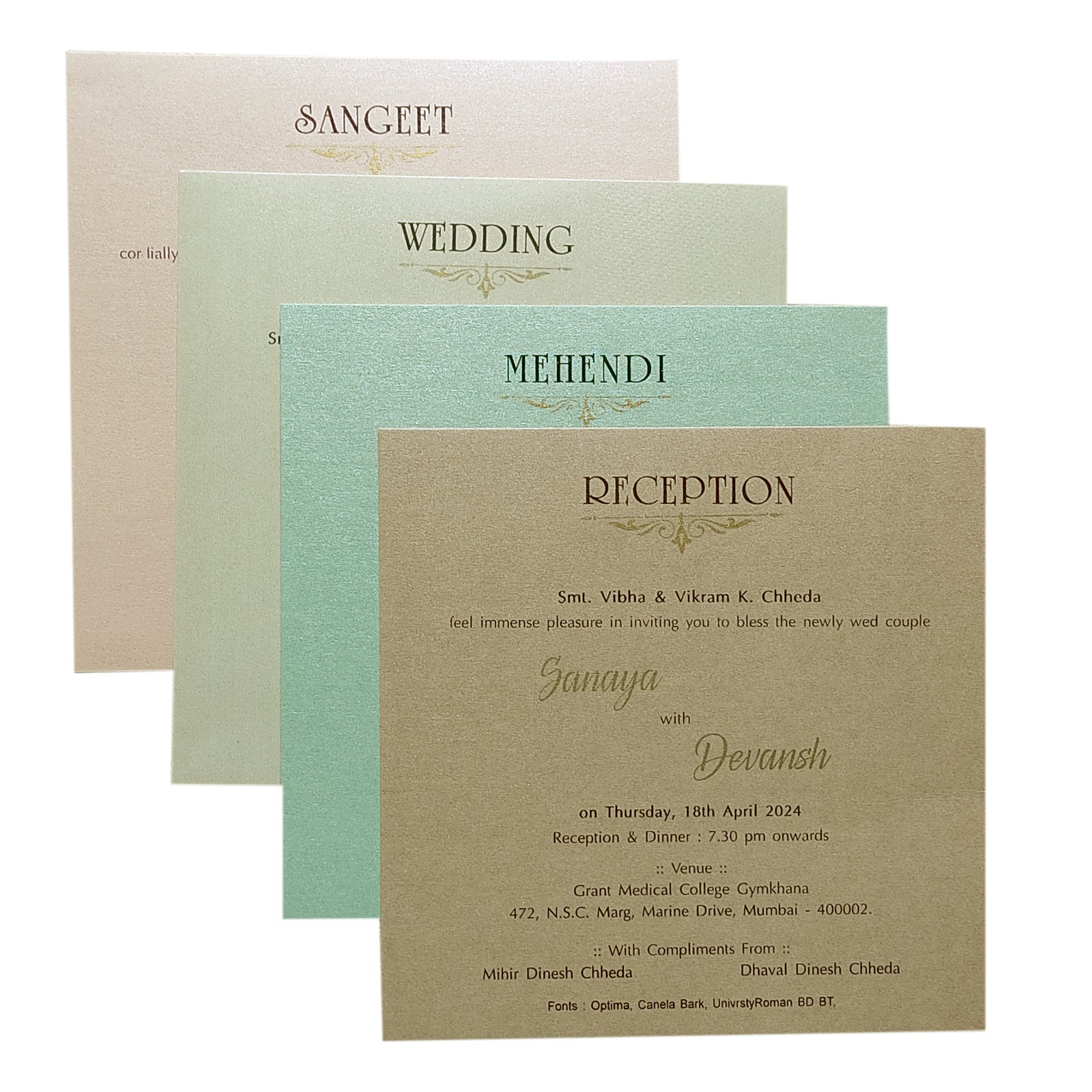 Blue Design Invitation Card-KRC29712