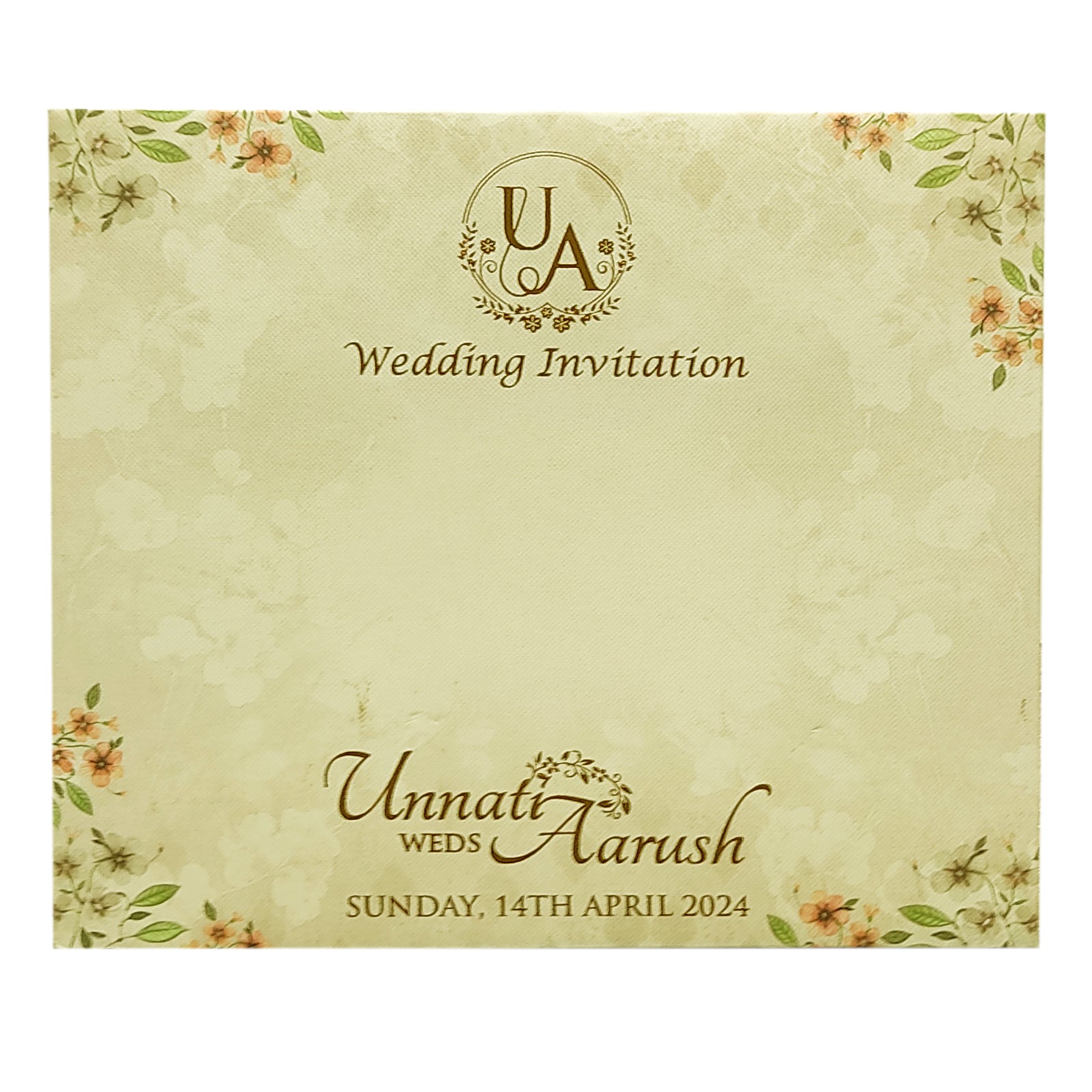 Pale Pinkish Brown Floral invitation-KVN06540